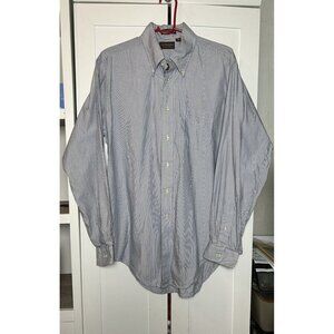 Vintage NORMAN Men’s Classic Striped Button‎ Down Long Sleeve Shirt Sz Medium